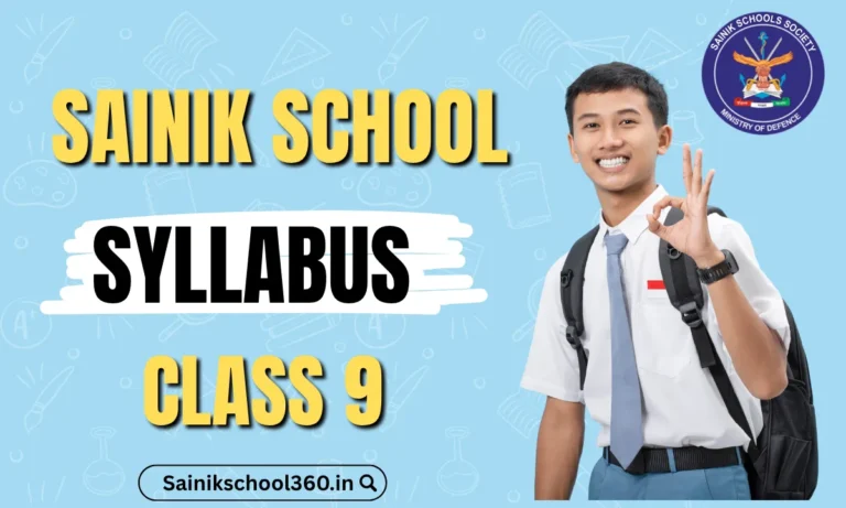 Sainik School Class 9 Syllabus 2027-28